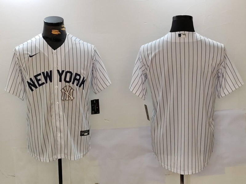 Men New York Yankees Blank White stripe Game 2024 Nike MLB Jersey style 9102